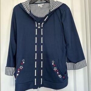 Excellent Condition Breckinridge Petite XL Red/White/Blue  Zip Front Hoodie